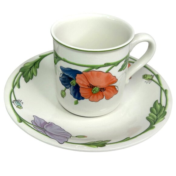 Villeroy & Boch Amapola Large Mug & Saucer Set Of 3 Floral 3.5" - Picture 9 of 11